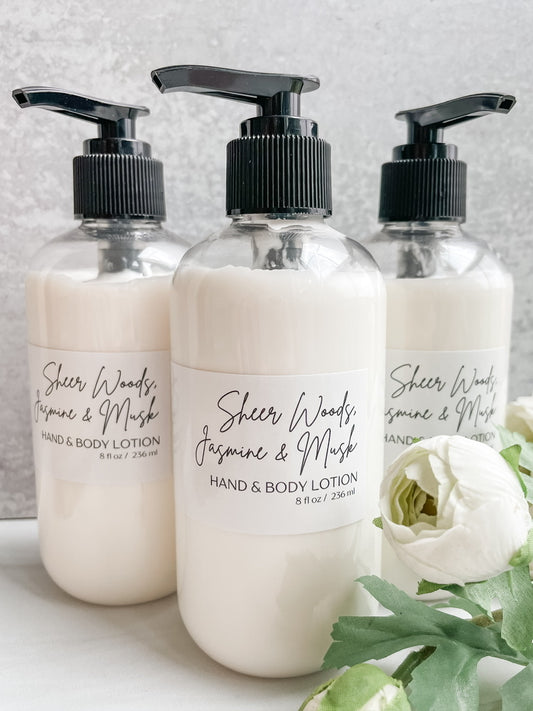 Sheer Woods, Jasmine & Musk Hand & Body Lotion